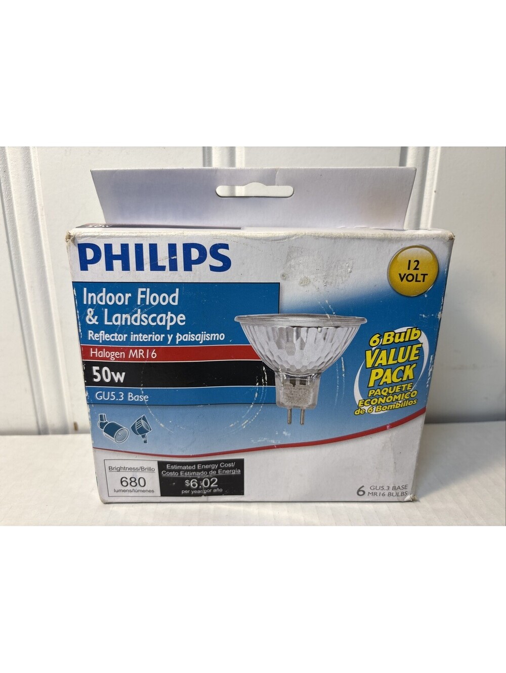New 6 Bulb Pack Philips Indoor & Landscape 50W MR16 GU5.3 Base 12V Light Bulbs